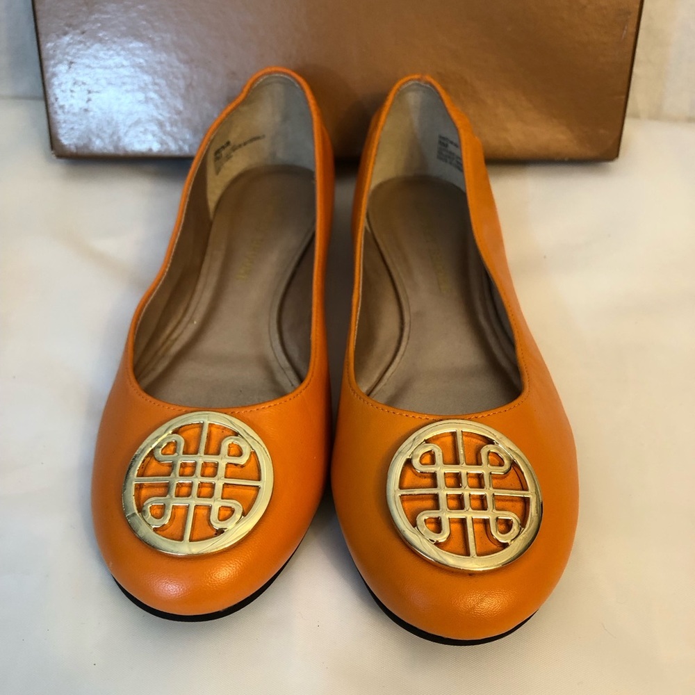 Aubrey Brooke flats orange and gold